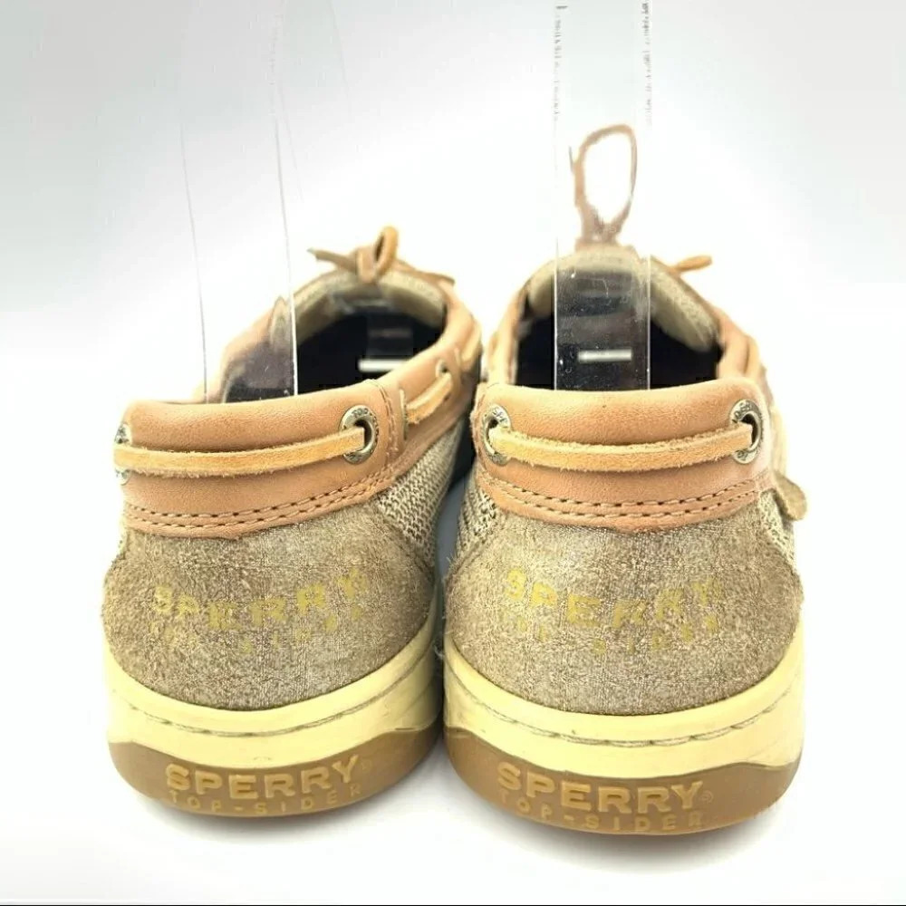 Sperry topside boat shoes 7.5 tan gold glitter - Picture 4 of 12